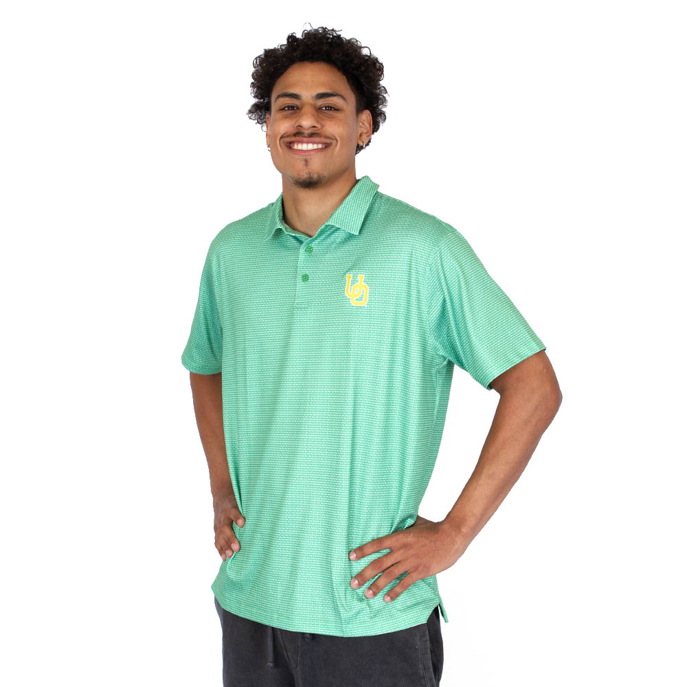 Interlocking UO, Antigua, Green, Polo, Polyester Blend, Men, Performance, Ring, Shirt, 956457